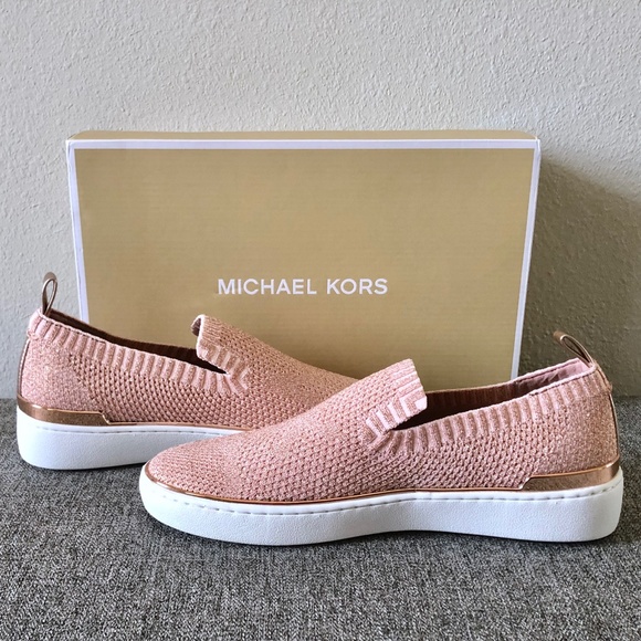 MICHAEL KORS Metallic Rose Gold Slip On Sneakers - Picture 4 of 10